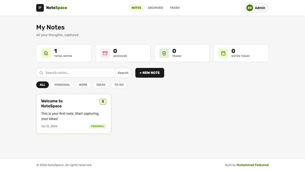 Dashboard Page