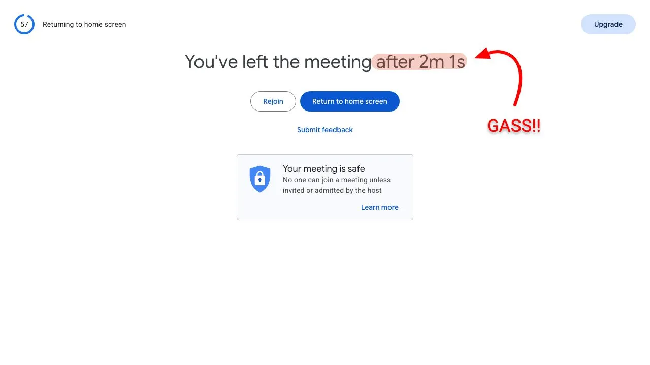 MeetKeep durasi meeting di layar leave